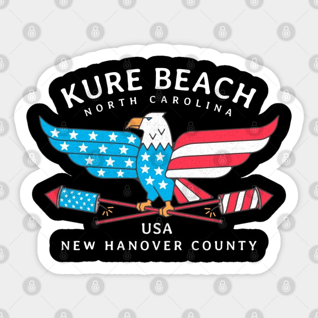 Kure Beach, NC Summer Patriotic Pride Fourth of July Sticker by Contentarama